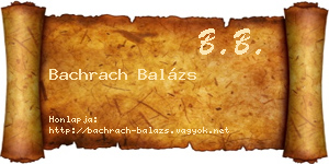 Bachrach Balázs névjegykártya